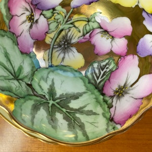 Paragon China Tea Cup and Saucer, Rare Gold Interior with Hand Painted Nasturtiums Flowers Teacup and Saucer, Circa 1950s 1960s image 5