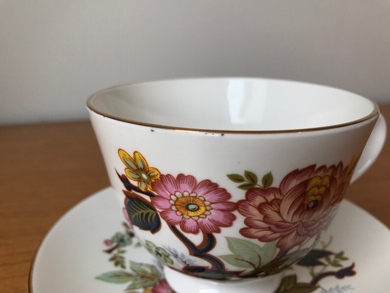 Vintage Royal Grafton Tea Cup and Saucer Pink Floral ...