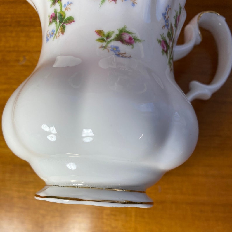 Cream and Sugar set, Royal Albert Winsome Vintage Creamer and Sugar Bowl, Pink Roses, English Bone China, Milk Pitcher and Bowl image 7