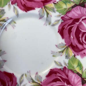 Rare Aynsley Roses Tea Cup and Saucer, Large Pink Cabbage Rose China Teacup and Saucer, Flaw sold as is image 7