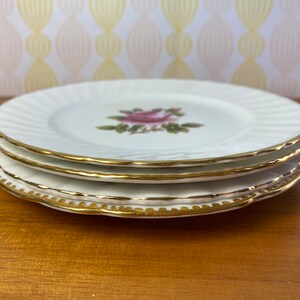 Bone China Plates, Mismatched Pink Rose Bread and Butter Plates, Side Plates, Royal Albert, Northumbria, Paragon, Royal Stafford image 4