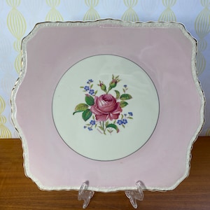 Pink Rose Tray Signed P. Granet, Myott Son & Co Ltd. Staffordshire Ceramic Serving Plate 2874 image 1