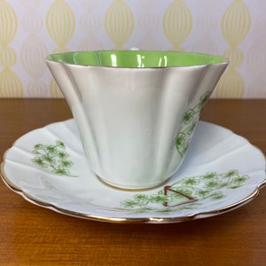 Shamrock Tea Cup and Saucer, Royal Stafford China Teacup and Saucer image 2