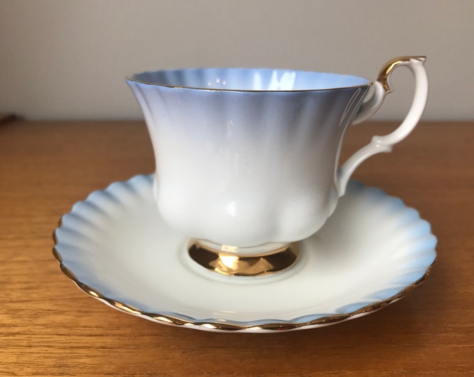 Royal Albert Rainbow Series Tea Cup and Saucer, English China Dark Blue