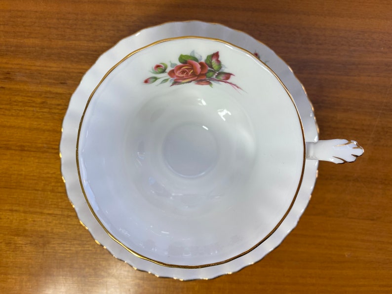 Royal Albert Centennial Rose Vintage Teacup and Saucer, Red Pink Orange Rose Tea Cup and Saucer, English Bone China CLEARANCE image 4