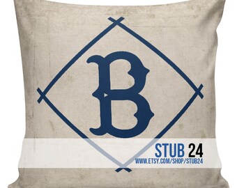 SHIPS TODAY - Rush Shipping - Baseball Pillow Cover -  cotton or burlap back Vintage Sports Theme Man Cave Boys Room Decor Stub24 #S20021