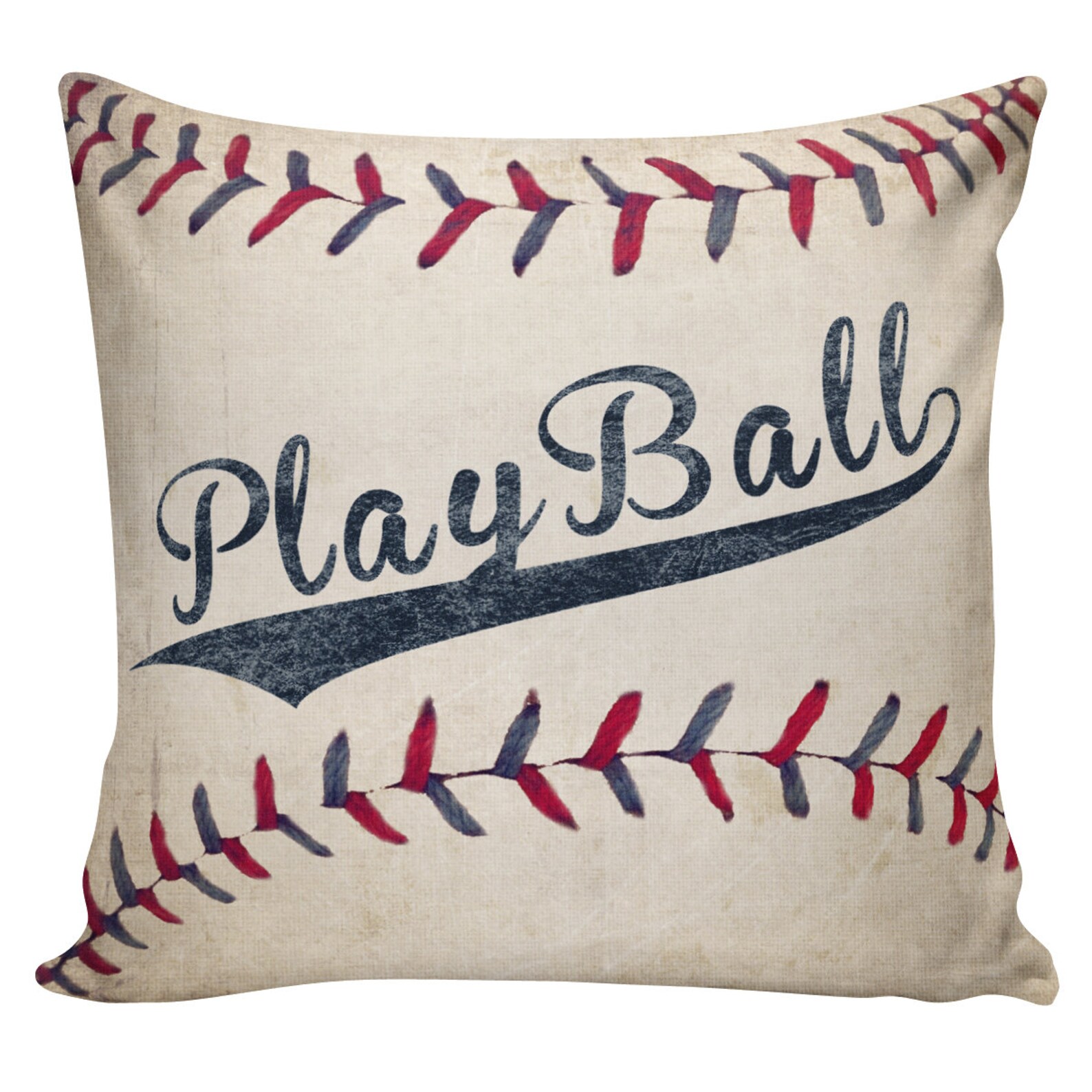 Baseball Pillow Cover 100 Cotton Front Cotton or Burlap Etsy