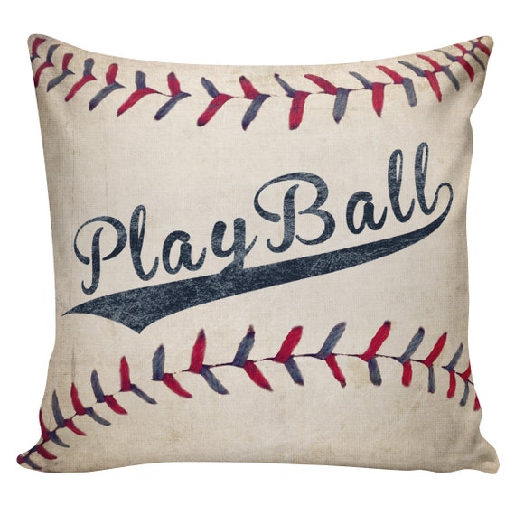 Baseball Pillow Cover 100 Cotton Front Cotton or Burlap Etsy