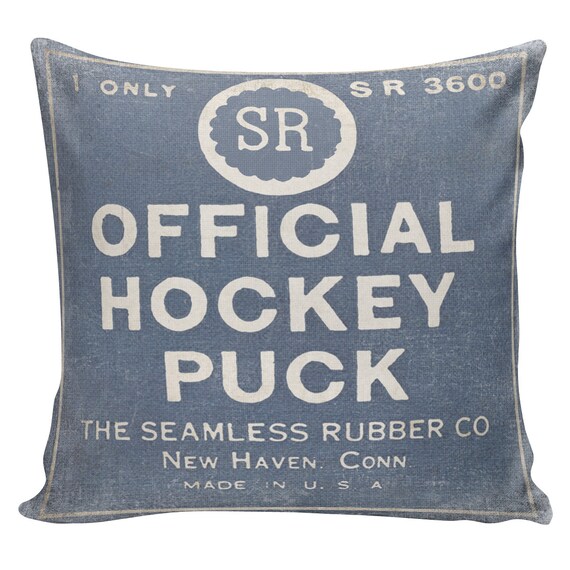 Hockey Pillow Cover Hockey Puck 100 cotton front cotton Etsy