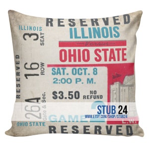 Football Pillow Cover 100% cotton front, cotton or burlap back Vintage Sports Theme Man Cave Boys Room Decor Stub24 S20059 image 1