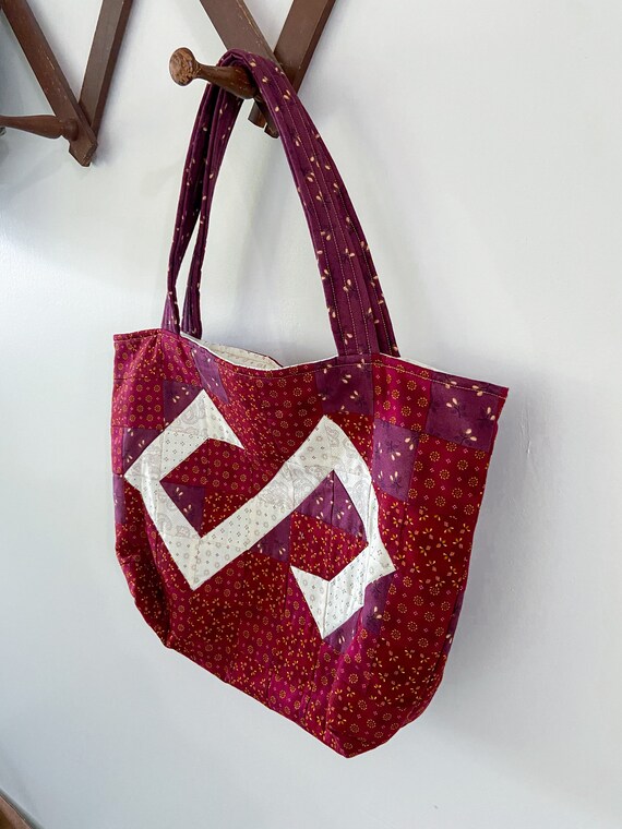 Handmade Quilted Tote Bag | Quilted Pattern | Tot… - image 3