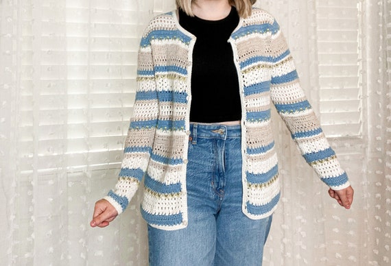 Vintage Crochet Cardigan Leon Levin 