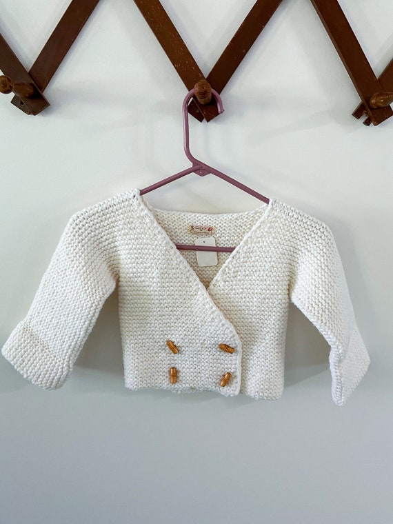 Vintage Knit Cardigan | White Cardigan Sweater | … - image 2