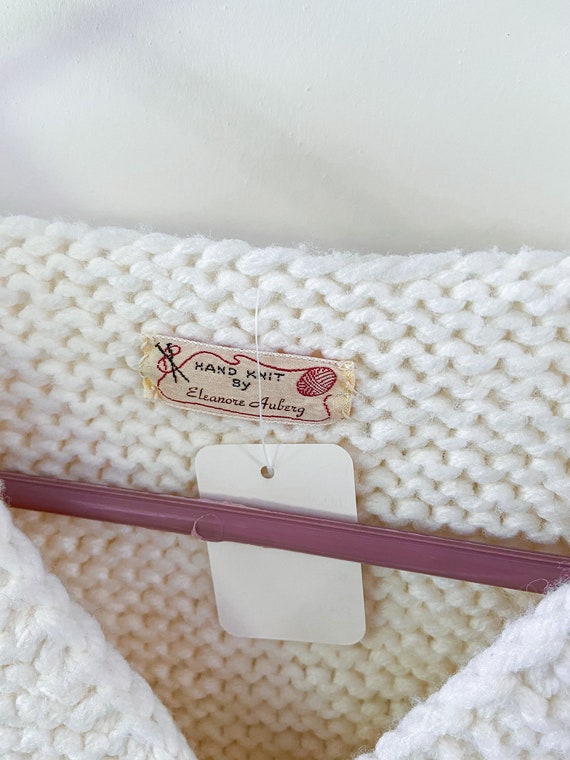 Vintage Knit Cardigan | White Cardigan Sweater | … - image 7