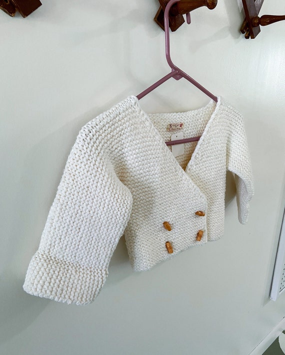 Vintage Knit Cardigan | White Cardigan Sweater | … - image 5