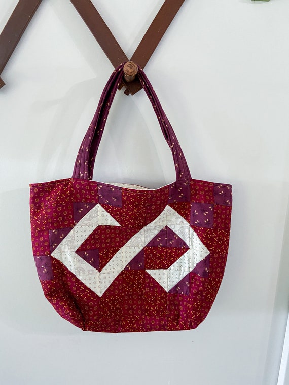 Handmade Quilted Tote Bag | Quilted Pattern | Tot… - image 2