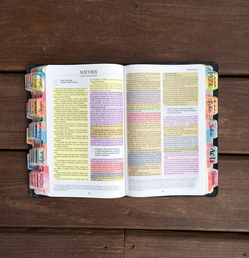 Bible Tabs Laminated with Adhesive Peel and Stick Etsy