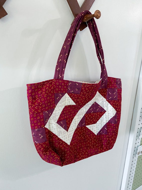 Handmade Quilted Tote Bag | Quilted Pattern | Tot… - image 4