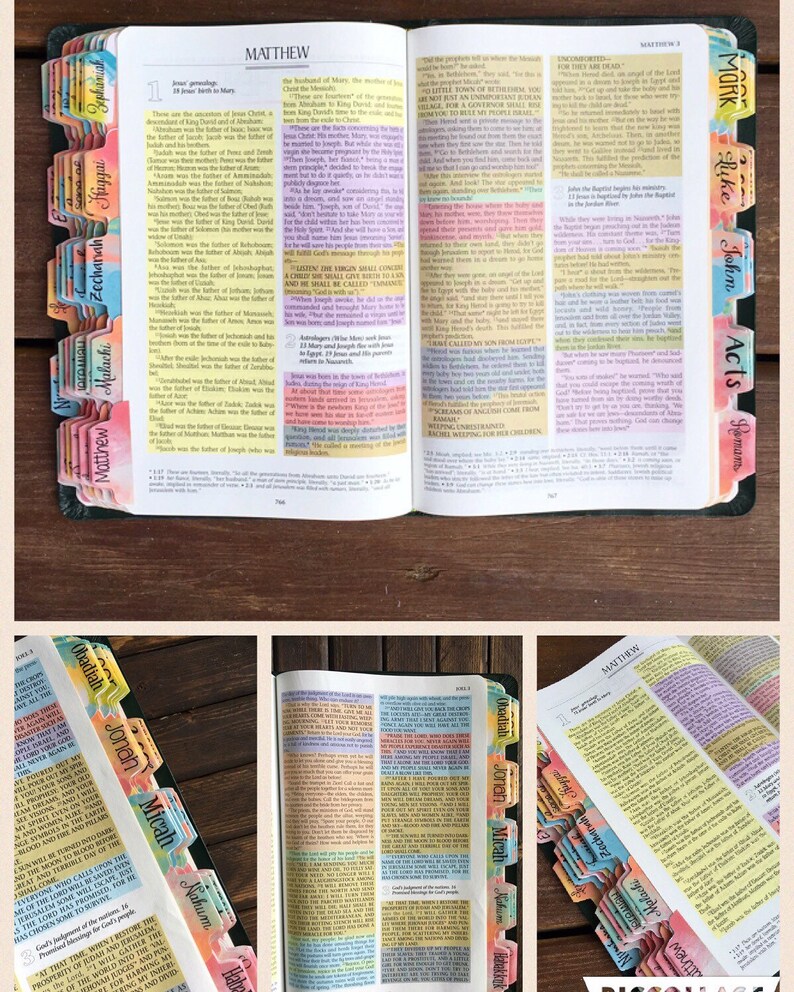 Bible Tabs Laminated with Adhesive Peel and Stick Etsy