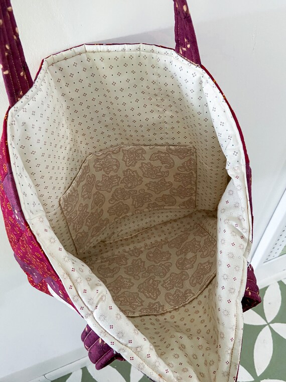 Handmade Quilted Tote Bag | Quilted Pattern | Tot… - image 6