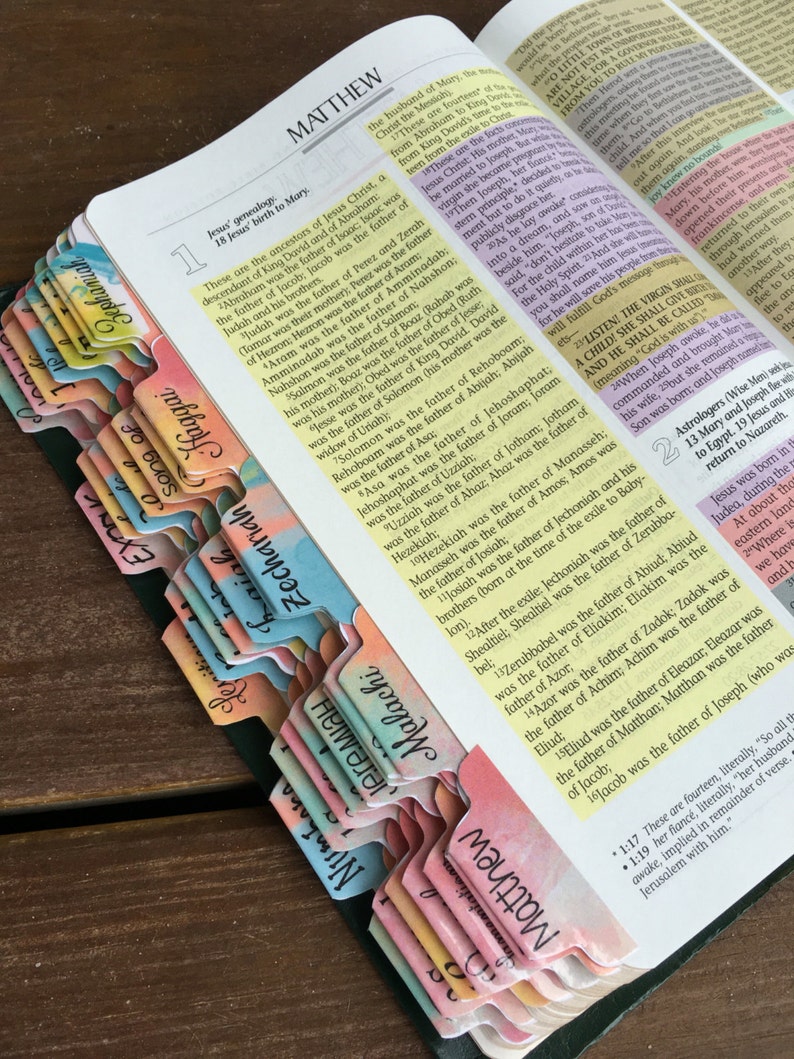Bible Tabs Laminated with Adhesive Peel and Stick Etsy