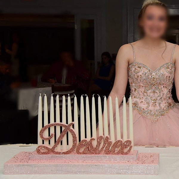 Sweet 16 Candelabra, Quinceanera & Mitzvah Candle Lighting Centerpiece