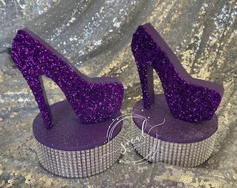 Glittered Stiletto Heel Mini  Centerpiece for Sweet 16, Candy Buffet, Birthday & Quince free shipping.