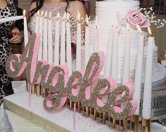 Free Ship! Sweet 16 Candelabra, Quinceanera & Mitzvah Candle Lighting Centerpiece