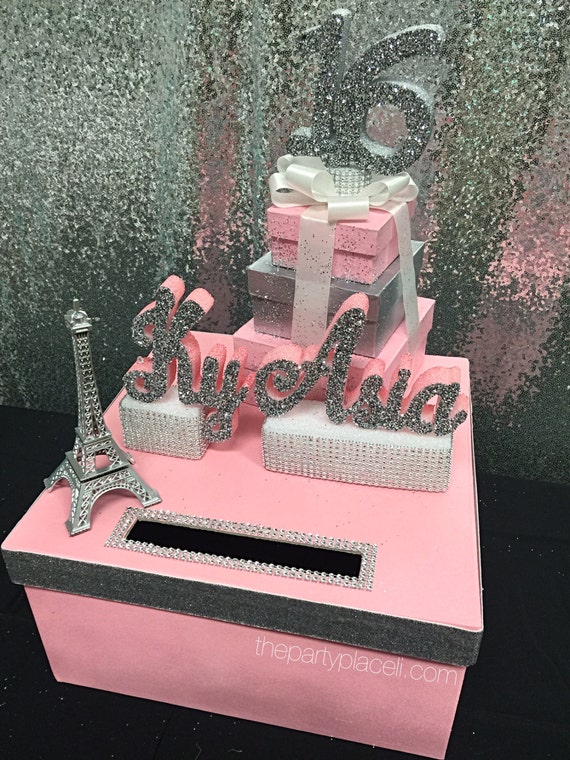 Paris Theme Sweet 16 Card Box Gorgeous Eiffel Tower And Box Etsy