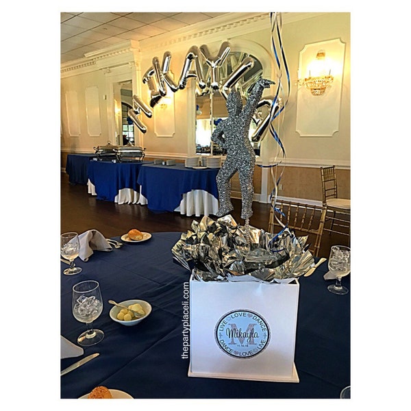 Photo Cube Centerpiece with frill paper perfect for Graduation, Sweet 16, Bat Mitzvah, Birthday, Engagement