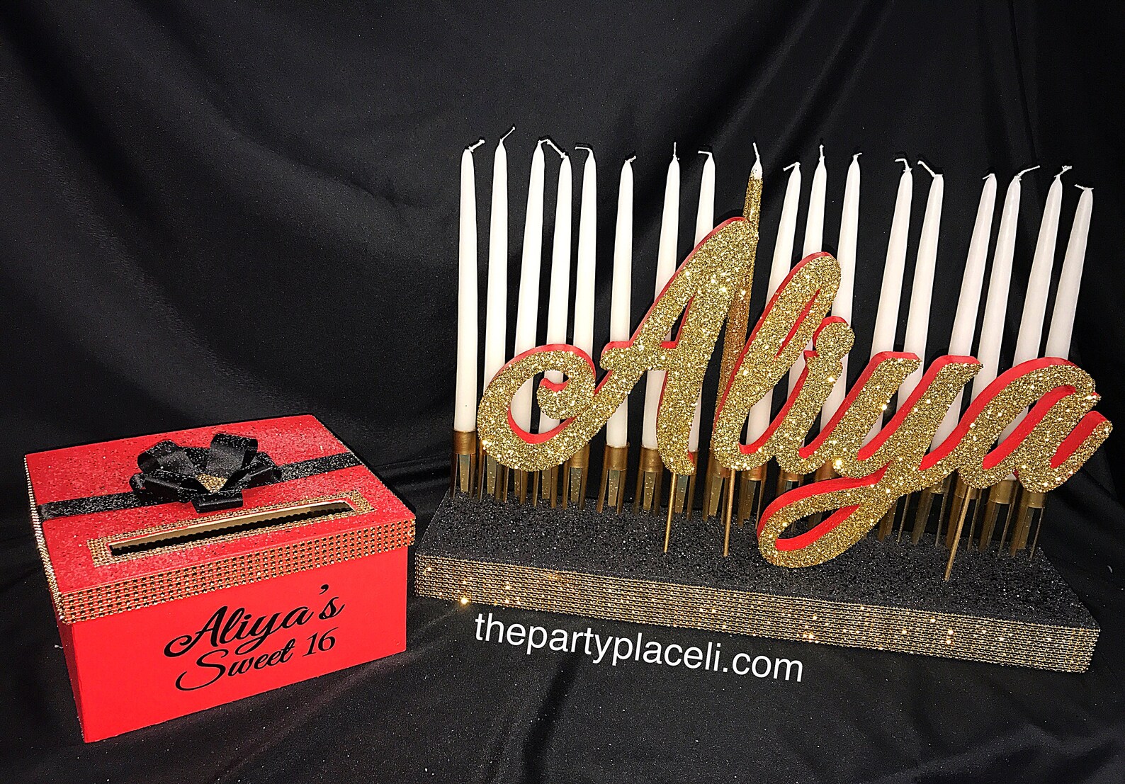 Sweet 16 Candelabra set includes candles and card box Etsy