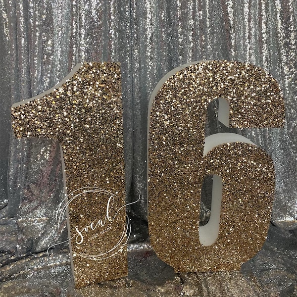 Large Freestanding Number Set - Big Numbers photo prop,  entrance decor, 50th, Sweet 16, Quince