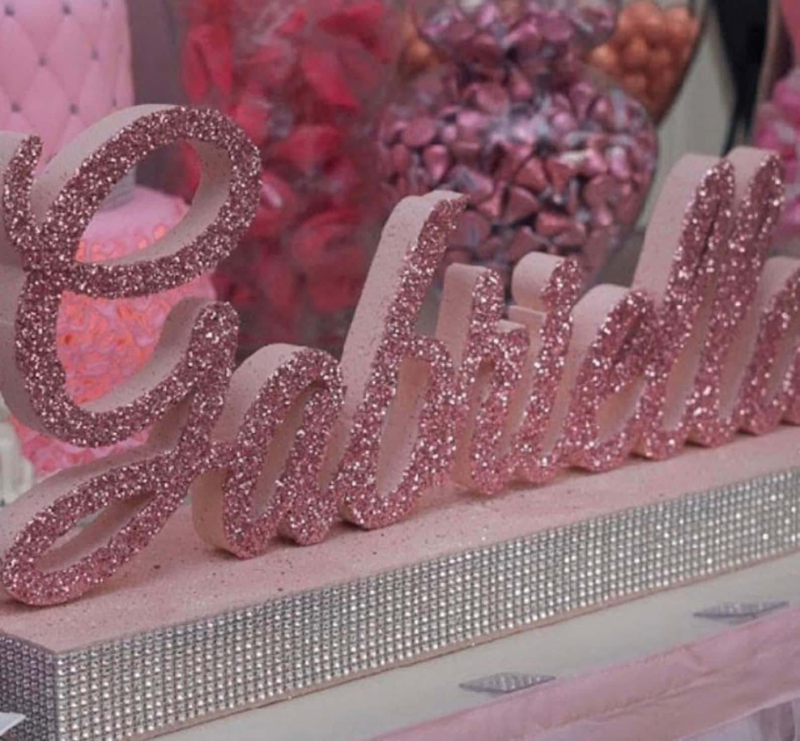 Custom Script Name Centerpiece for Sweet 16 Candy Buffet Etsy