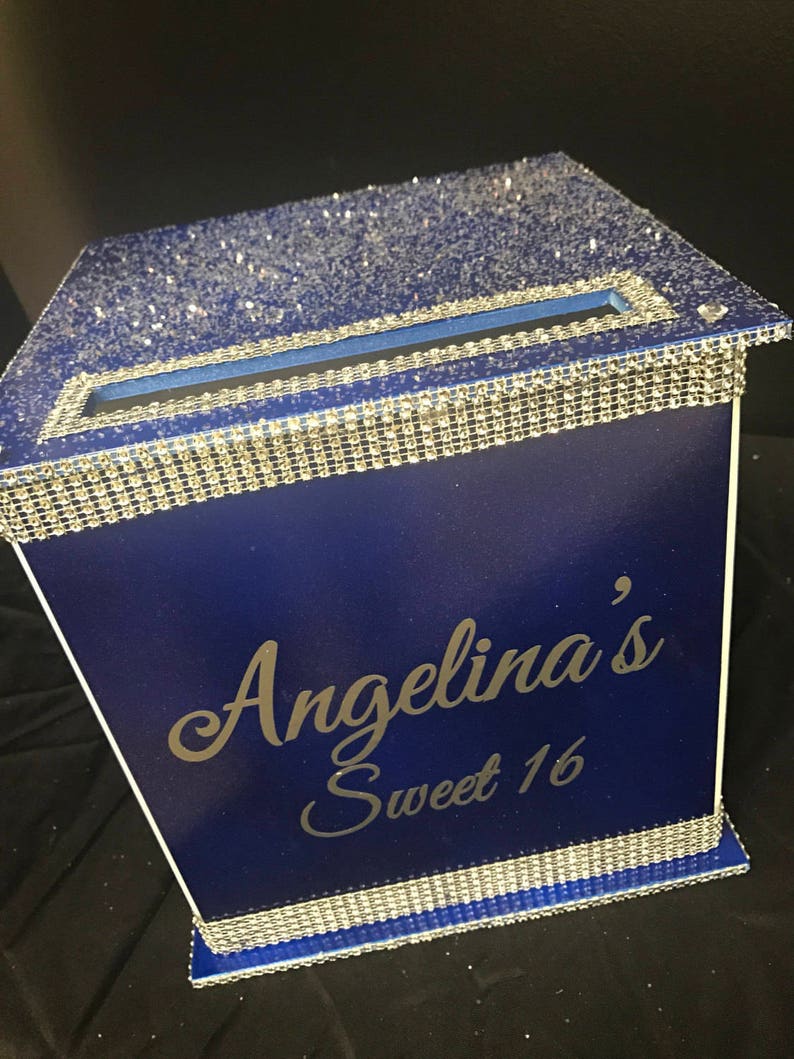 Large Card Box Glitter and Bling for Sweet 16 / Wedding / Etsy