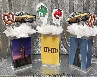 NYC or Shopping Theme Centerpiece for Sweet 16 // Bat Mitzvah // Quince -  Custom! Any Store or Brand!