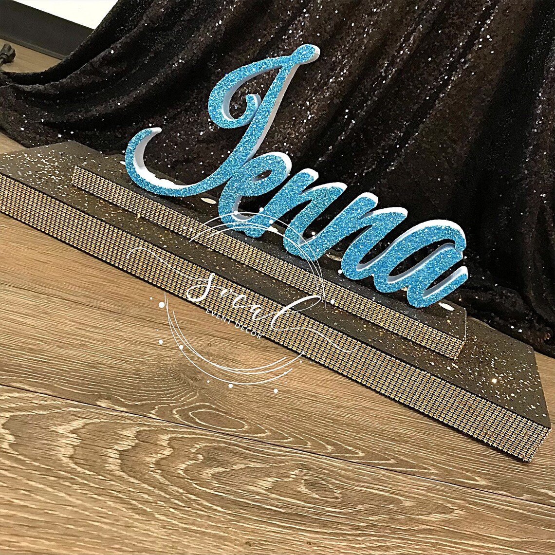 Sale Unfinished Custom Script Name Candelabra Centerpiece for Etsy