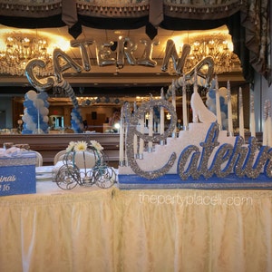 USA Made Step Tiered Candelabra Candle Lighting Extra Large with Glitter Candles for Sweet 16 / Quince / Mitzvah image 2