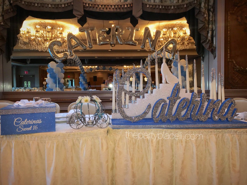 USA Made Step Tiered Candelabra Candle Lighting Extra Large with Glitter Candles for Sweet 16 / Quince / Mitzvah image 2