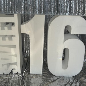 USA Made! - Large Freestanding Foam Sweet 16 table base Letters or props