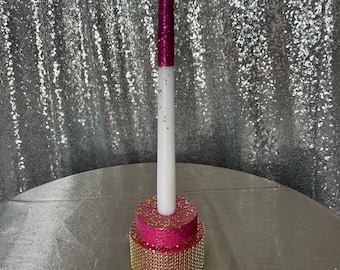 Bling candle holder - birthday, sweet 16, mitzvah, wedding with free shipping