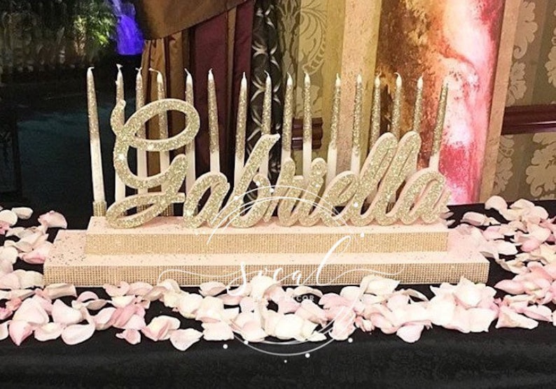 Sweet 16 Candelabra, Quinceanera & Mitzvah Candle Lighting Centerpiece Large Size image 6