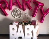 USA Made Sale! - Large Freestanding Foam BABY table Letters - baby shower, photo prop,  candy table Baby table