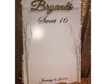 24x36 Winter Wonderland Sign in Board for Quince, Sweet 16 or Bat Mitzvah