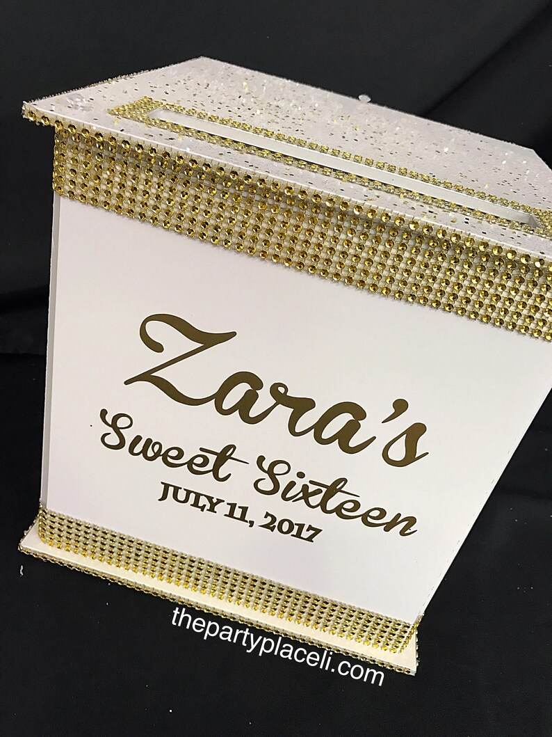 Large Card Box Glitter and Bling for Sweet 16 / Wedding / Etsy