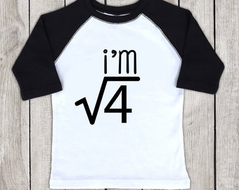 Toddler 2 Year Old Shirt |  Gift Shirt Unisex |  Cute Shirt Gift For Baby | Square Root Birthday | Two Year Old Birthday Shirt |
