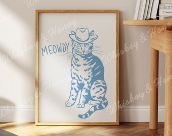 Digital Download | Meowdy Art Print | Cowboy Cat Poster | Western Decor | Printable Art | Western Art Print | Cute Home Decor | Cowgirl Art