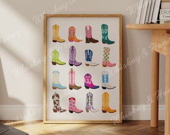 Cowgirl Boots Art Print | Trendy Western Decor (Digital Download)