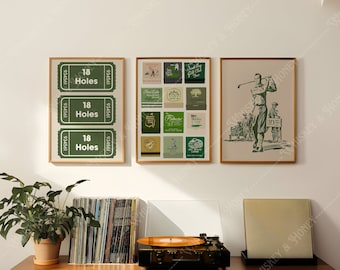 Vintage Golf Art Prints | Golf Matchbooks Gallery Wall (Digital Download)