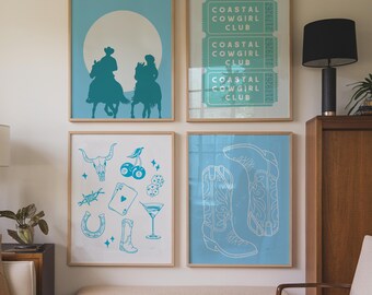 Coastal Cowgirl Print Set | Western Wall Art (Digital Download)