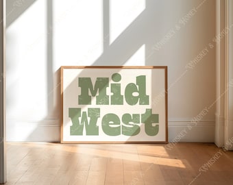 Digital Download | Midwest Art Print | Trendy Wall Art | Midwest Poster | Apartment Art | Location Wall Art | Midwest Western Art |